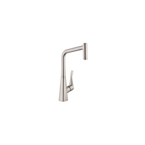 Hansgrohe 14820801 Metris Pull Out Kitchen Faucet, Residential, 1.75 gpm Flow Rate, High-Arc Spout, Steel Optic, 1 Handles, 1 Faucet Holes