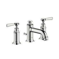AXOR 16535831 Montreux Widespread Bathroom Faucet, 1.2 gpm, 1-1/8 in H Spout, Polished Nickel, 2 Handles, Pop-Up Drain, Domestic