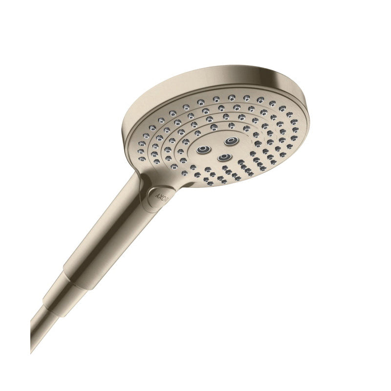AXOR 26051821 ShowerSolutions 120 Hand Shower, 4-7/8 in Dia 3-Function Shower Head, 2 gpm Flow Rate, G 1/2 Connection, Brushed Nickel