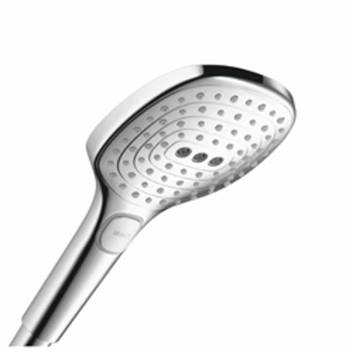 Hansgrohe 26521001 Raindance Select E 3-Jet Hand Shower, 2.5 gpm Flow Rate, 3 Sprays, 4-3/4 in Dia Head, 1/2 in Connection, Import