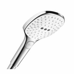 Hansgrohe 26521401 Raindance Select E 120 AIR 3-Jet Hand Shower, 2.5 gpm Flow Rate, 3 Sprays, 4-3/4 in Dia Head, 1/2 in Connection
