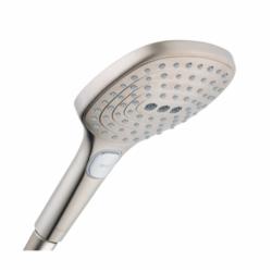 Hansgrohe 26521821 Raindance Select E 120 AIR 3-Jet Hand Shower, 2.5 gpm Flow Rate, 3 Sprays, 4-3/4 in Dia Head, 1/2 in Connection