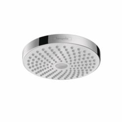 Hansgrohe 26523401 Croma Select S 180 2-Jet Shower Head, 2 gpm Flow Rate, 2 Sprays, Wall Mount, 7-3/8 in Dia x 3-3/8 in H Head