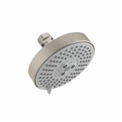 Hansgrohe 27457821 Raindance S 120 AIR 3-Jet Shower Head, 2.5 gpm Flow Rate, 3 Sprays, Wall Mount, 4-1/2 in Dia Head