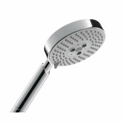 Hansgrohe 28514001 Raindance S 120 AIR 3-Jet Hand Shower, 2.5 gpm Flow Rate, 3 Sprays, 4-1/2 in Dia Head, 1/2 in Connection