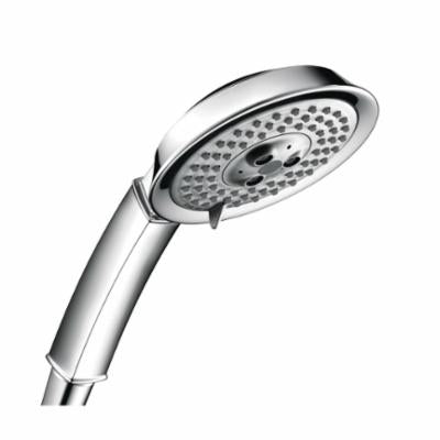 Hansgrohe 28548001 Raindance C 100 AIR 3-Jet Hand Shower, 2.5 gpm Flow Rate, 3 Sprays, 4-5/8 in Dia Head, 1/2 in Connection