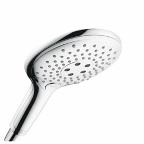 Hansgrohe 28588001 Raindance Select S 3-Jet Hand Shower, 2.5 gpm Flow Rate, 3 Sprays, 5-7/8 in Dia Head, 1/2 in Connection, Import