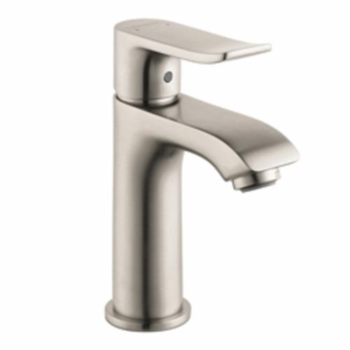Hansgrohe 31088821 Metris 100 Bathroom Faucet, Commercial, 1.2 gpm Flow Rate, 3-5/8 in H Spout, 1 Handles, Pop-Up Drain, 1 Faucet Holes, Brushed Nickel, Function: Traditional