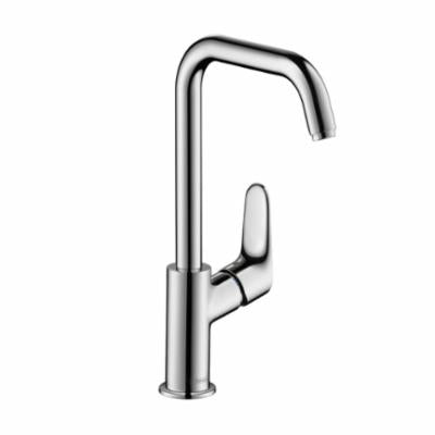 Hansgrohe 31609001 Focus 240 Tall Bathroom Faucet, Commercial, 1.5 gpm Flow Rate, 9-1/4 in H Spout, 1 Handles, Pop-Up Drain, 1 Faucet Holes, Polished Chrome, Function: Traditional