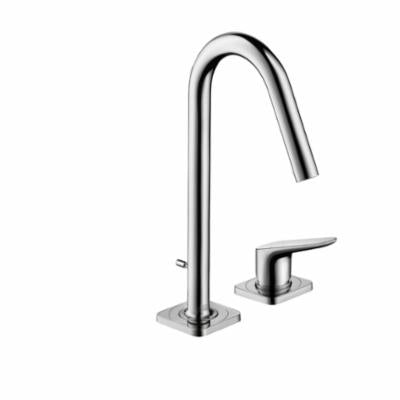 AXOR 34132001 Bathroom Sink Faucet, Citterio M, 5-3/8 in Spout, 6-1/8 in H Spout, 4 in Center, Polished Chrome, 1 Handles, Pop-Up Drain, Import