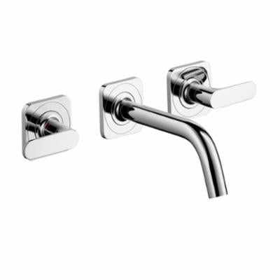 AXOR 34315001 Widespread Bathroom Faucet Trim, Citterio M, Commercial, 1.2 gpm Flow Rate, 2-3/8 in H Spout, 8 in Center, Polished Chrome, 2 Handles, Pop-Up Drain