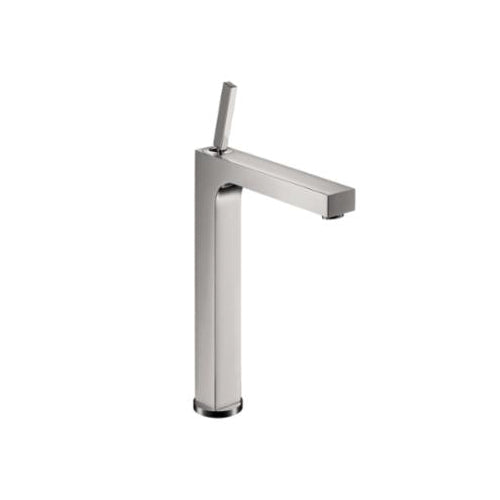 AXOR 39020001 Citterio Tall Bathroom Faucet, Commercial, 1.2 gpm Flow Rate, 10-3/4 in H Spout, 1 Handles, Pop-Up Drain, 1 Faucet Holes, Polished Chrome, Function: Traditional
