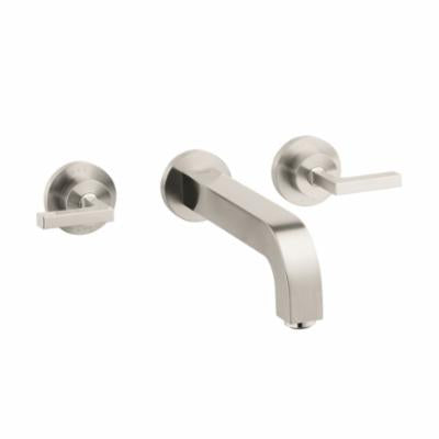 AXOR 39147821 Bathroom Faucet Trim, Citterio, Commercial, 1.2 gpm Flow Rate, 8 in Center, Brushed Nickel, 2 Handles, Function: Traditional