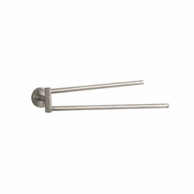 Hansgrohe 40512820 Wall Mount Dual Towel Bar, Logis, 2 in OAD x 2-5/8 in OAH, Brass, Brushed Nickel