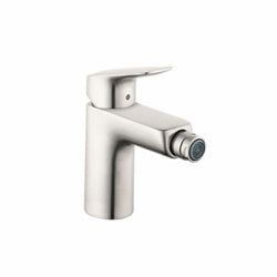 Hansgrohe 71200821 Logis 70 Bidet Faucet, 1 gpm, 3-7/8 in H Spout, 1 Handle, Pop-Up Drain, Brushed Nickel, Domestic