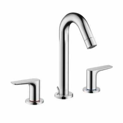 Hansgrohe 71533001 Widespread Bathroom Faucet, Logis 150, 1.2 gpm Flow Rate, 6 in H Spout, 8 in Center, Polished Chrome, 2 Handles, Pop-Up Drain, Domestic