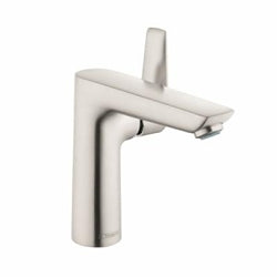 Hansgrohe 71754821 Basin Mixer, Talis E, 1.2 gpm Flow Rate, 5-1/4 in H Spout, 1 Handles, Pop-Up Drain, 1 Faucet Holes, Brushed Nickel, Function: Traditional