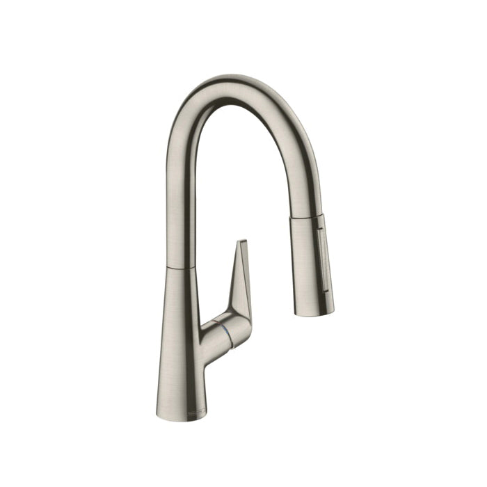 Hansgrohe 72815801 Pull-Down Prep Kitchen Faucet, Talis S, Steel Optik, 1 Handles, 1.75 gpm