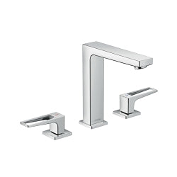 Hansgrohe 74519001 Metropol 160 Widespread Bathroom Faucet, 1.2 gpm, 6-1/4 in H Spout, 4 in Center, Polished Chrome, 2 Handles