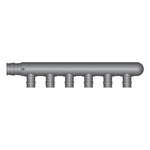 HeatLink® EX13206 EX13000 6-Port Single Row Tee, 3/4 in Nominal, PEX F1960 x Closed End Style, Polyphenylsulfone, Import