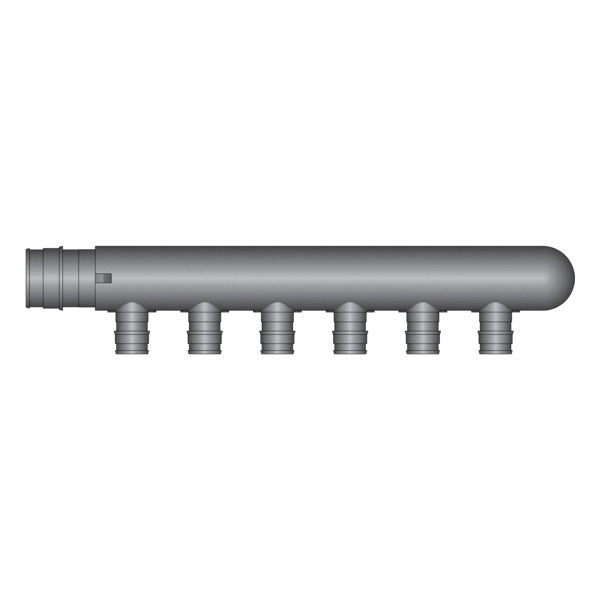 HeatLink® EX13806 EX13000 6-Port Single Row Tee, 1 in Nominal, PEX F1960 x Closed End Style, Polyphenylsulfone, Import