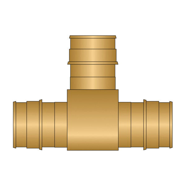 EX26000NL - 1" Tee - Brass - PEX F1960