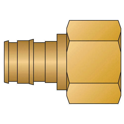 HeatLink® EX27605NL EX27600NL Adapter, 1/2 in Nominal, PEX F1960 x FNPT End Style, Brass, Import