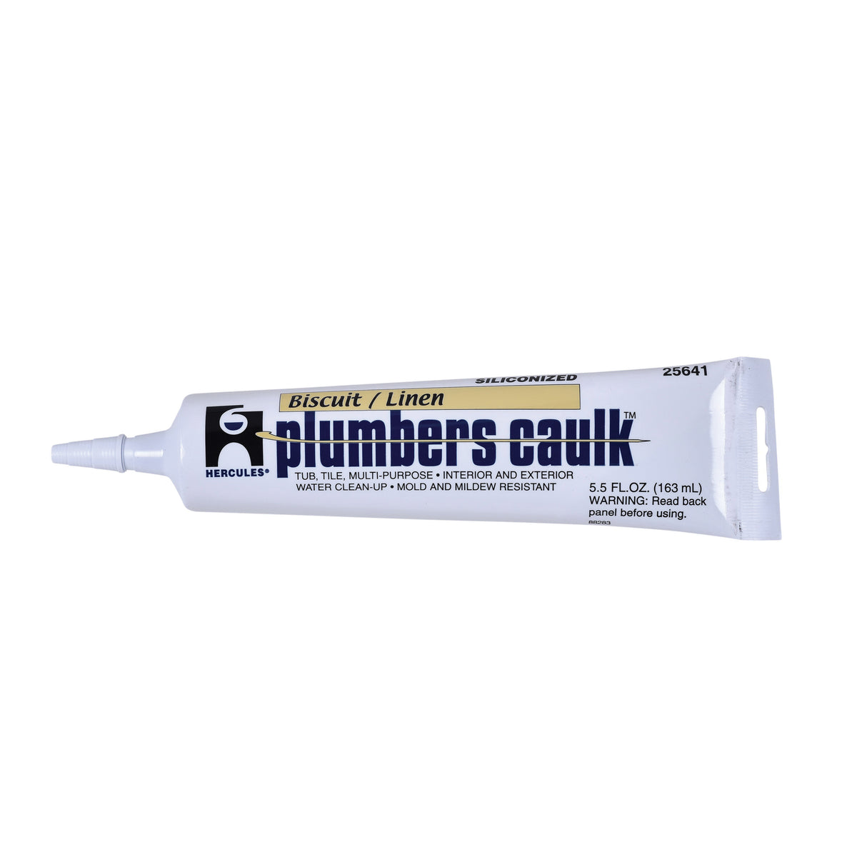 Hercules® Plumbers Caulk™ 25641 Plumber's Caulk, 6 fl-oz Cartridge, Biscuit/Linen, Siliconized Acrylic Latex Base