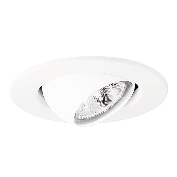 Halo 4002WH Eyeball Self-Flanged Round Lighting Trim, 4 in ID x 5 in OD, LED Lamp, For Use With 4000 Downlight, Metal