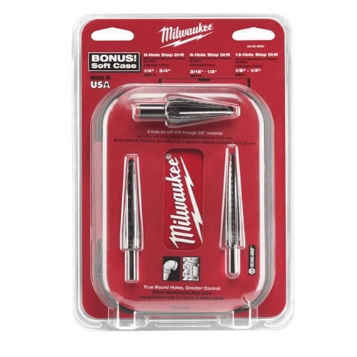 Milwaukee® 48-89-8990 Step Drill Bit Set, 3 Pieces, Oxide Treated