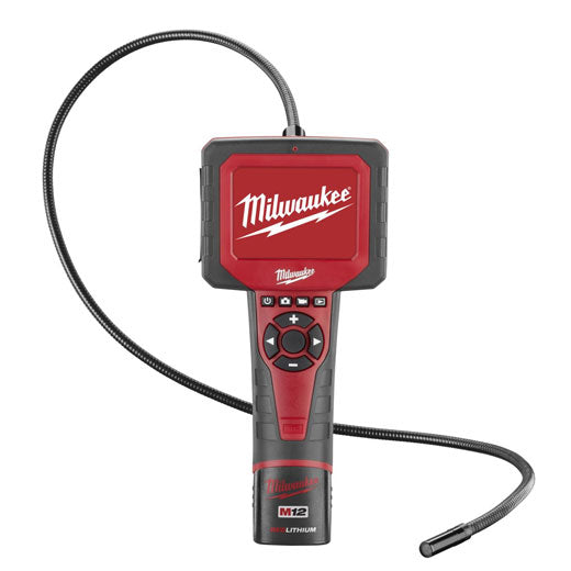 Milwaukee® 2312-21 M12™ M-Spector™ Cordless Li-Ion Multimedia Camera Kit, 9.5 mm, 320 x 240 pixel Resolution, 12 VDC, Li-Ion Battery, Plastic Housing