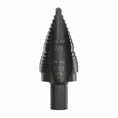 Milwaukee® 48-89-9135 Self-Starting Step Drill Bit, 7/8 in Dia Min Hole, 1-1/8 in Dia Max Hole, 2 Steps, HSS, 1/2 in Shank