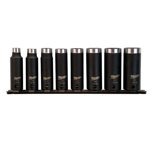 Milwaukee® SHOCKWAVE™ 49-66-4419 Deep Well Impact Socket Set, ASME B107.2:2002, 6 Points, 3/8 in Drive, 8 Pieces