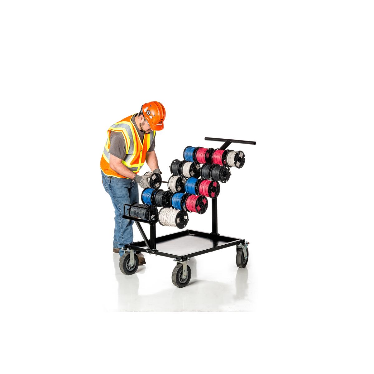 Wire Wagon® 56825201 Large Wire Cart, 44 in L x 29-1/2 in W x 40 in H, 1000 lb Load, Black