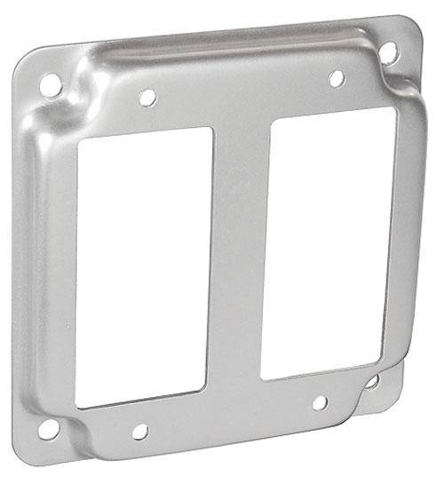 GARVIN® G1950 Cover, 4 in L x 4 in W x 0.56 in D, (2) Decorative/GFCI Receptacles Cover, Steel