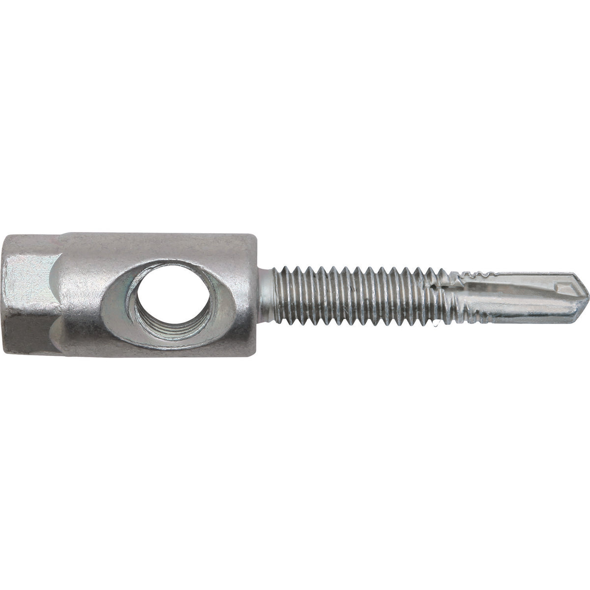 DeWALT® Hangermate® PFM227120N Horizontal/Vertical Rod Hanger Anchor With Nut, 3/8 in Dia, 1-3/8 in L Thread, Carbon Steel, Zinc Plated