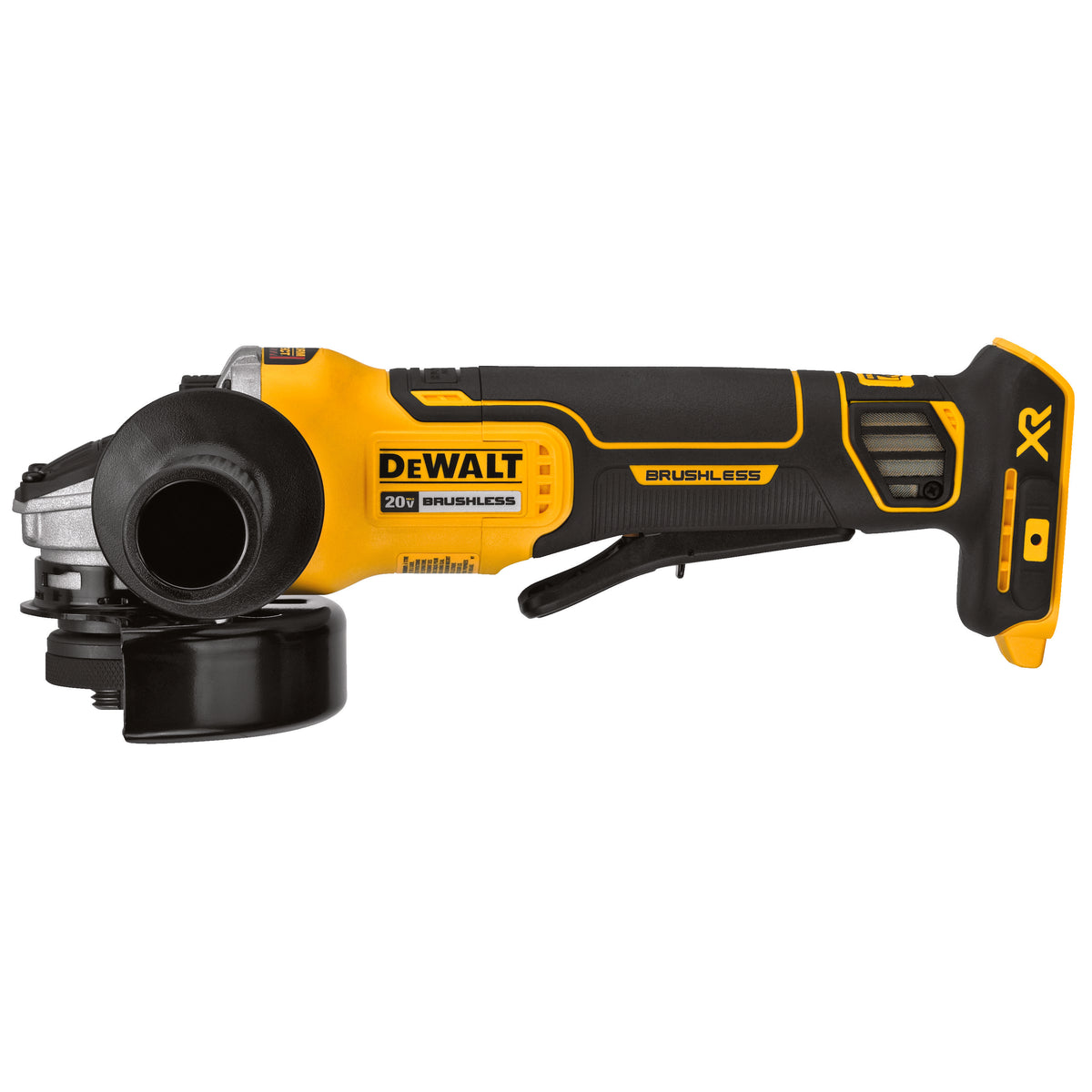 DeWALT® DCG413B Small Cordless Angle Grinder, 4-1/2 in Dia Wheel, 5/8-11 Arbor/Shank, 20 V DC, Li-Ion Battery, Paddle Switch