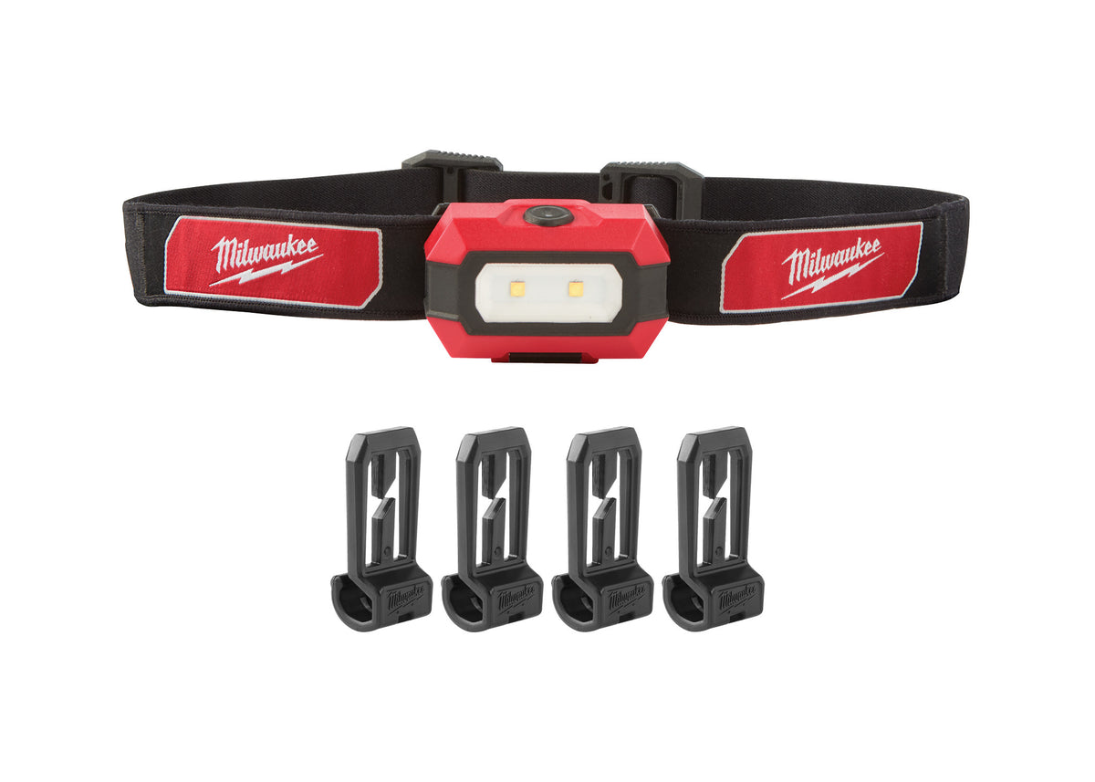 Milwaukee® 2106 Hard Hat Headlamp, LED Bulb, Plastic Housing, 300 Lumens