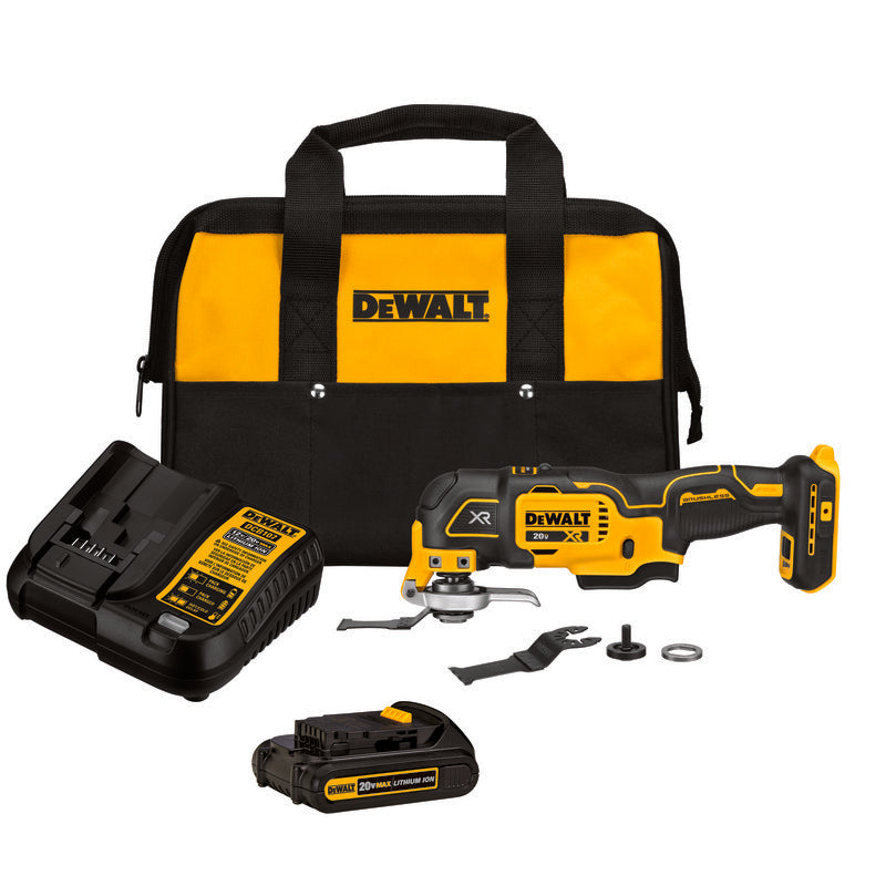 DeWALT® DCS356C1 Cordless Oscillating Multi-Tool Kit, 0 to 13000/0 to 17000/1 to 20000 opm Speed, 20 V, Li-Ion Battery, 1 Batteries