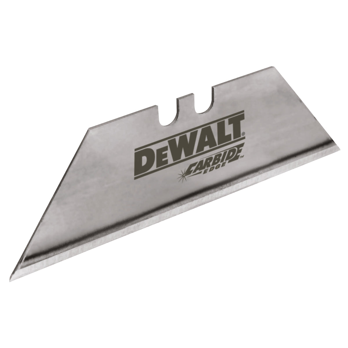 DeWALT® DWHT11131L General Purpose Utility Blade With Dispenser, Carbide Steel, Standard Blade, Sharp Point/Straight Edge, 2-1/2 in L x 3/4 in W Blade, Compatible With: 19T226 Utility Knife, 0.024 in THK