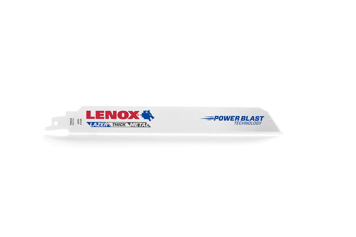 Lenox® Lazer® 24905T9110R Reciprocating Saw Blade, 9 in L x 1 in W, 10 TPI, Bi-Metal Body