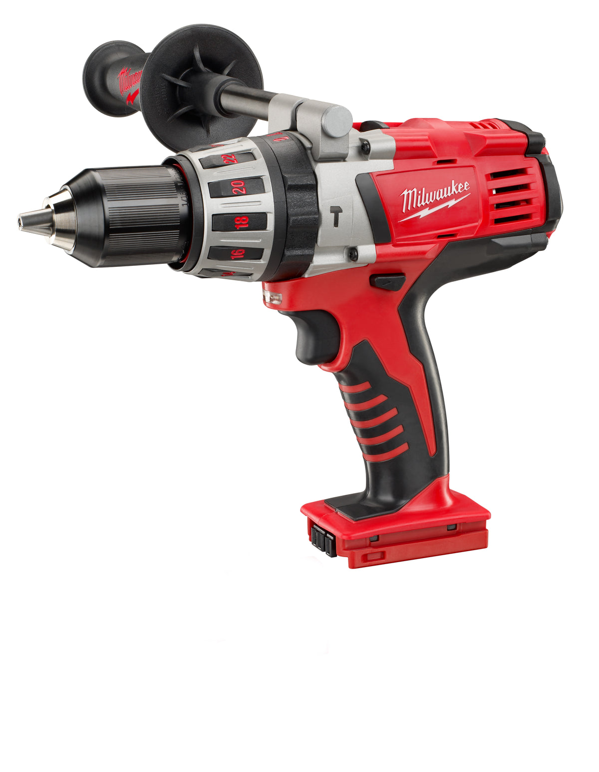 Milwaukee® M28™ 0726-20 Cordless Hammer Drill, 1/2 in Metal Single Sleeve Ratcheting Lock Chuck, 28 VDC, 450/1800 rpm No-Load, Li-Ion Battery