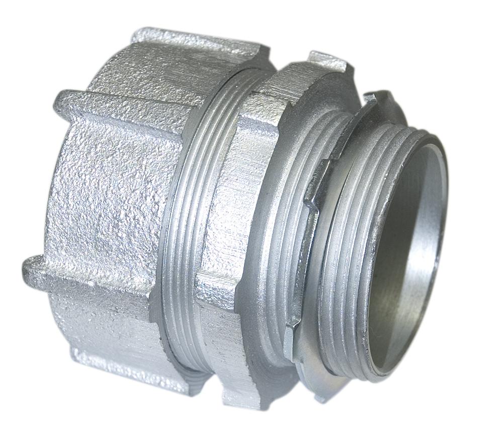 Southwire - Topaz 262M Compression Conduit Connector, 3/4 in Trade, For Use With Unthreaded IMC/Rigid Conduit to Outlet Box/Metal Enclosure, Malleable Iron, Zinc Plated