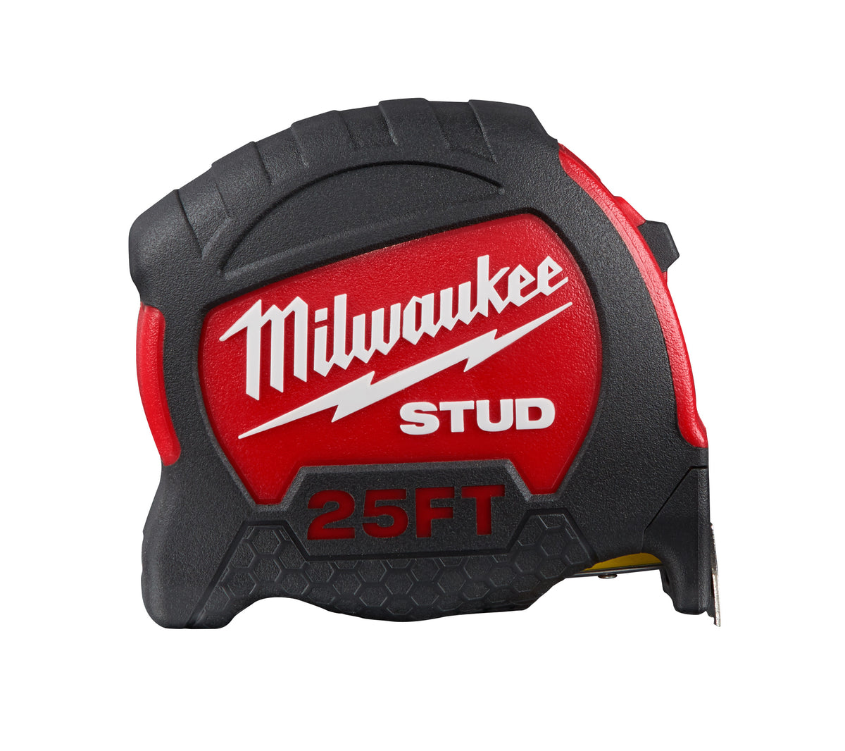 Milwaukee® STUD™ 48-22-9925 Heavy Duty Measuring Tape With Belt Clip, 25 ft L x 27 mm W Blade, Steel Blade, 1/16 in Graduation