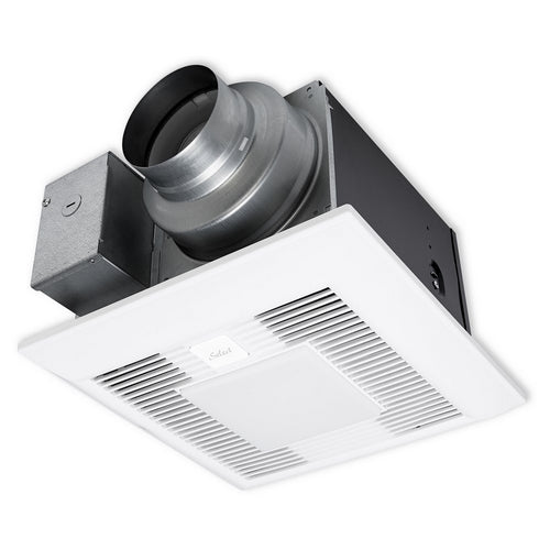 Panasonic WhisperGreen Select™ FV-05-11VKSL1 Bath Built-In Multi-Speed Ventilation Fan With LED Light, 50/80/110 cfm, 4 and 6 in Dia Duct, 11.1 W, 120 VAC, 0.12 A, 0.3 Sones, Import