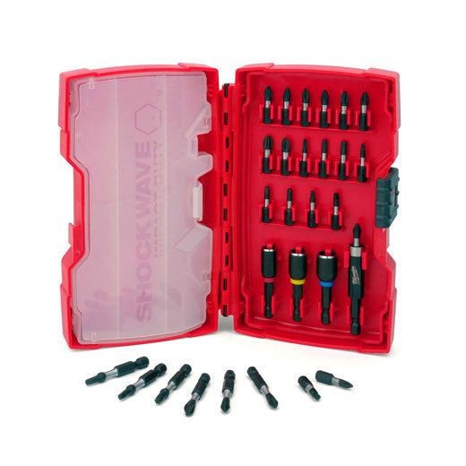 Milwaukee® 48-32-4401 SHOCKWAVE™ 29-Piece Impact Driver Bit Set, 1/4 in, Proprietary Steel