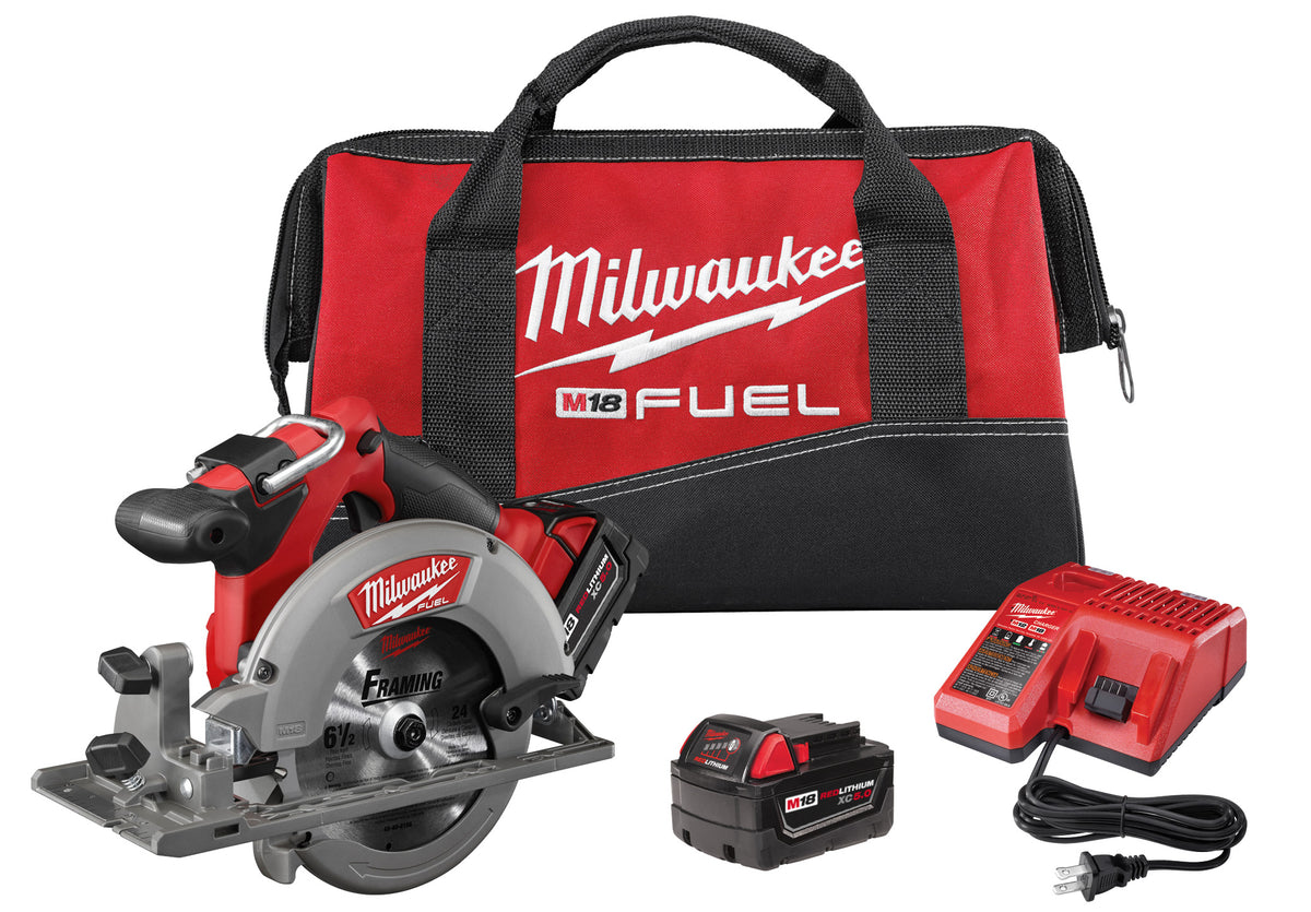 Milwaukee® M18™ FUEL™ 2730-22 Cordless Circular Saw Kit, 6-1/2 in Blade, 5/8 in Arbor/Shank, 18 VDC, 1-5/8 in, 2-3/16 in D Cutting, Li-Ion Battery
