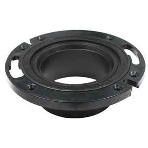 IPEX 103627 Adjustable DWV Closet Flange With Adjustable Plastic Ring, 4 x 3 in Pipe, ABS