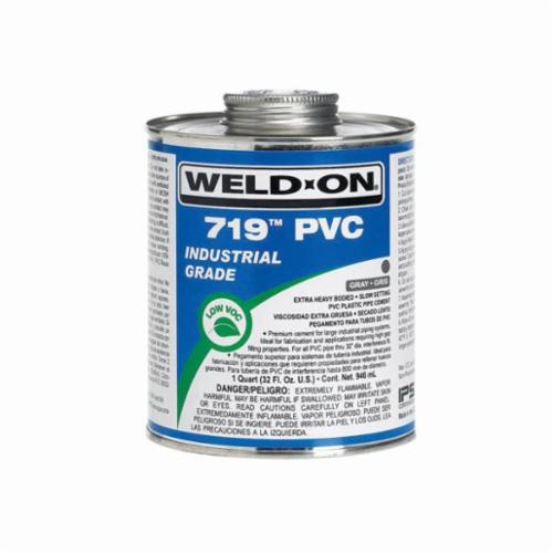 Weld-On® 719™ 13078 Extra Heavy Body Industrial Grade Low VOC Slow Setting Solvent Cement, 1 gal Container, Gray