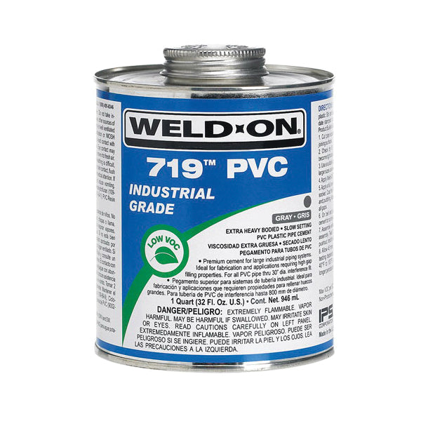 Weld-On® 719™ 10157 Extra Heavy Body Industrial Grade Low VOC Solvent Cement, 1 qt Container, White